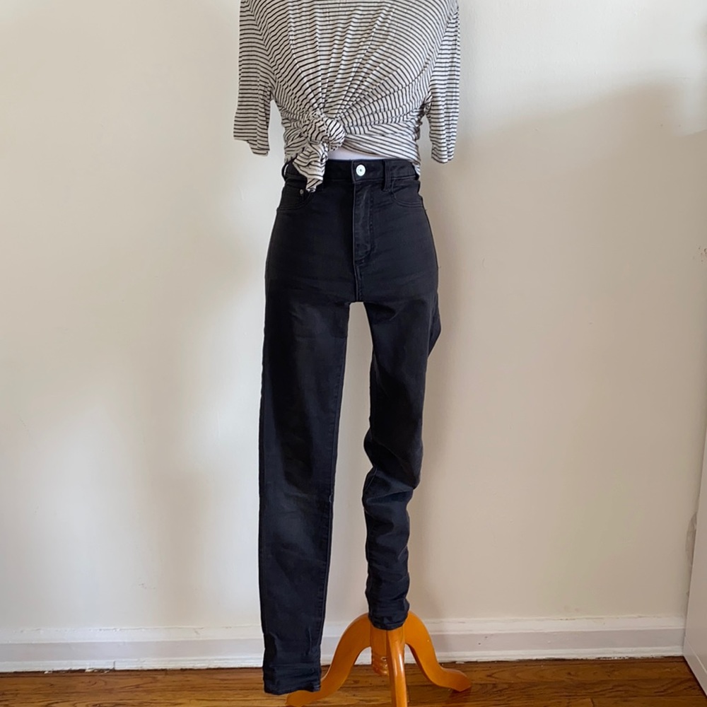 Dark grey denim skinny jeans
